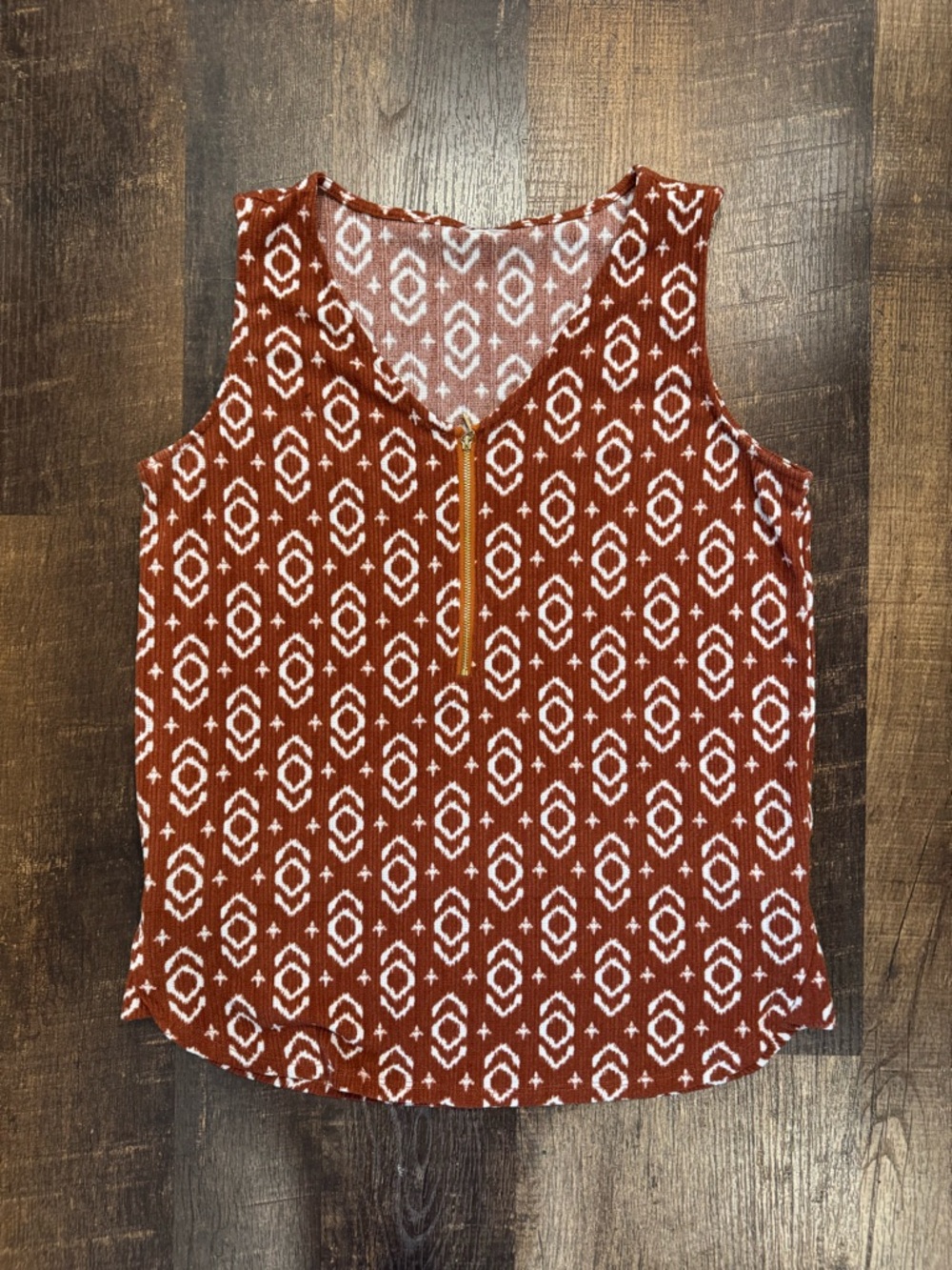 LuLaRoe Brown and White Tank Top